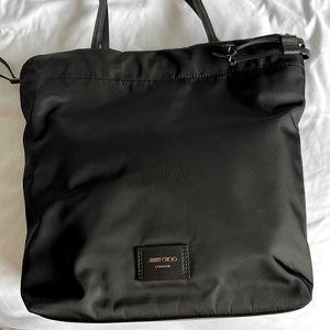 NEW Jimmy Choo Large Candice Coulisse Black Nylon Tote/Shopper w/Tags